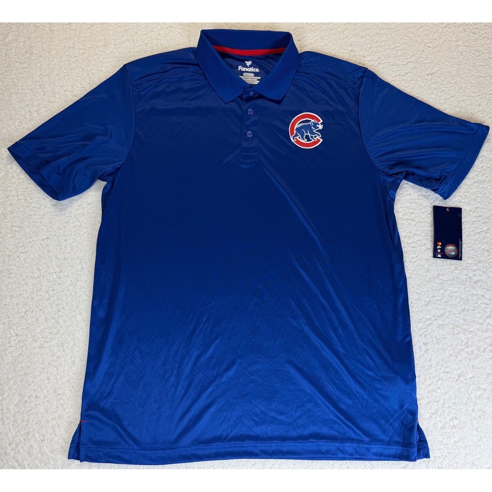 Fanatics Chicago Cubs MLB Mens XL Royal Blue Performance Polo Shirt NWT